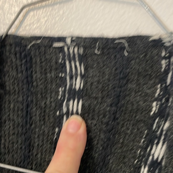 8 RED BUTTERFLIES Knit Print Waterfall Drape Open Front Cardigan black & white - Picture 2 of 5